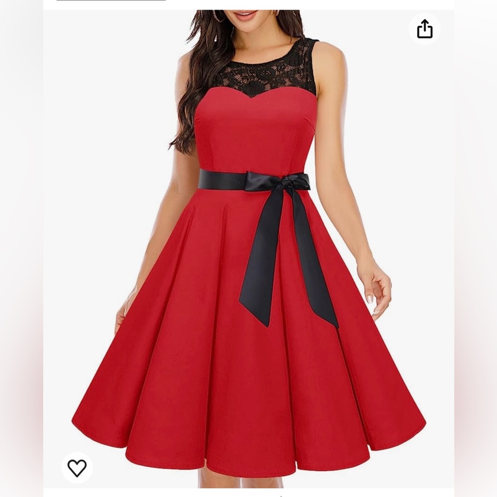 Women's 1950s Vintage Rockabilly Swing Dress Lace Cocktail Prom Party Dress